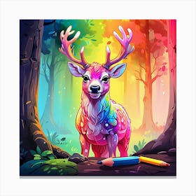 Deer In The Forest 38 Canvas Print