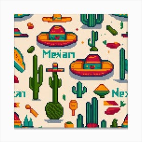 Mexican Pixel Art 1 Canvas Print