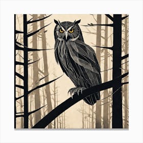 Owl In The Woods 10 Canvas Print