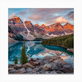 Sunrise At Banff National Park Canvas Print