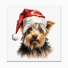 Yorkshire Terrier Santa Hat 2 Canvas Print