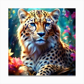 Leopard In The Forest Canvas Print