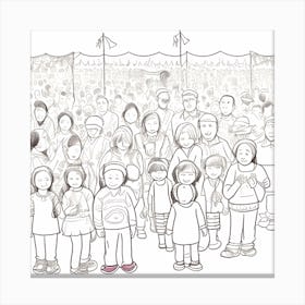 People In A Crowd Canvas Print