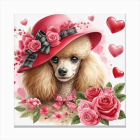 Valentine'S Day Poodle Stampe su tela