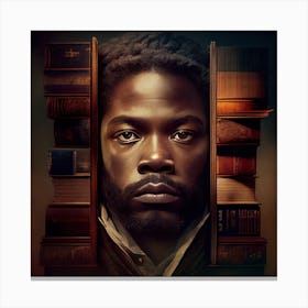 A Black Man with Books Canvas Print