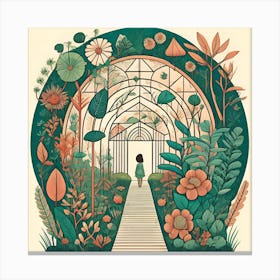 Botanic Garden Vintage Design Canvas Print