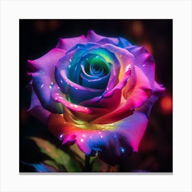 Rainbow Rose Canvas Print