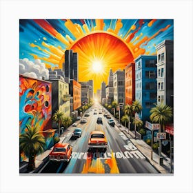 Cruising Down The Street Of Sunshine 1 Canvas Print