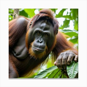 Orangutan Primate Ape Arboreal Endangered Borneo Sumatra Rainforest Wildlife Conservation (5) Canvas Print