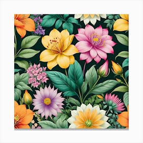 Floral Seamless Pattern 24 Canvas Print