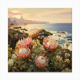 Proteas On The Madeira Coast Canvas Print