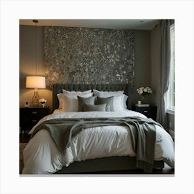 Grey Bedroom Canvas Print