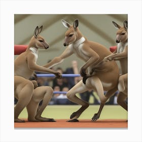Kangaroo Wrestling Canvas Print