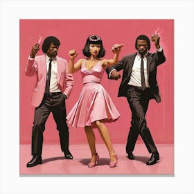 Pulp Fiction Dance Set Pink Art Print 0 Canvas Print