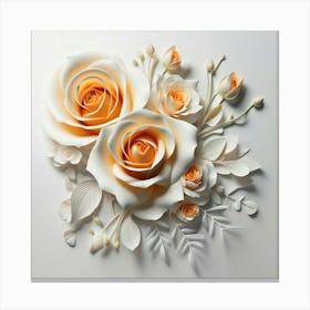 Spring flowers on a bright white wall, 2 Canvas Print