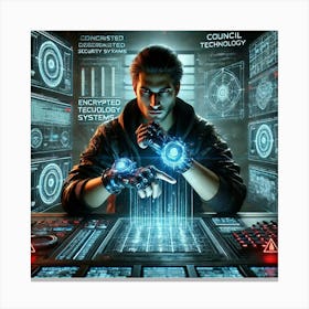 A Sci Fi Scene Showcasing Kael Drayen Hacker Savant Canvas Print