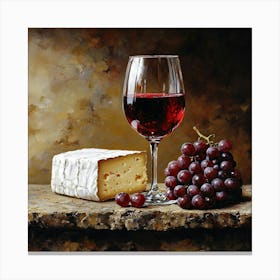 Wine And Cheese Art 3 Canvas Print