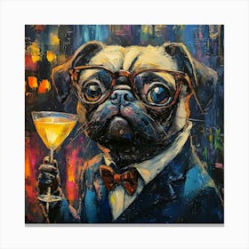 Gentleman Pug 2 Canvas Print