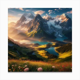 Sunrise In The Mountains 50 Canvas Print