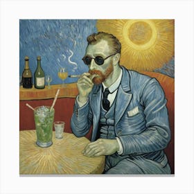 Hybrid on the Rocks: A Surreal Bar Scene Canvas Print