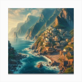 Village By The Sea Canvas Print