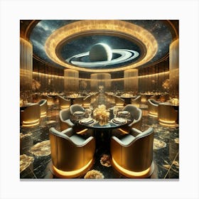 The Interior Of A Luxurious Futuristic Restaurant Canvas Print