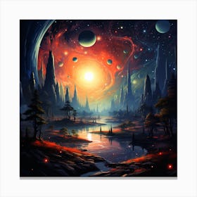 Space Landscape 1 Canvas Print