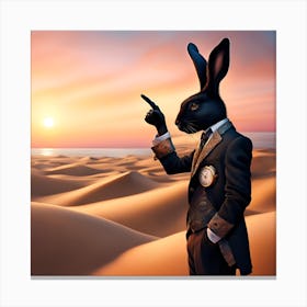 Rabbit In The Desert Canvas Print