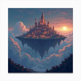 A Glowing City Floating Above The Clouds In A Magical Realm 1 Canvas Print