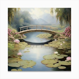 Water Lily Bridge 1 Art Print 1 1 Canvas Print