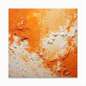 Abstract Orange And White Painting Canvas Print