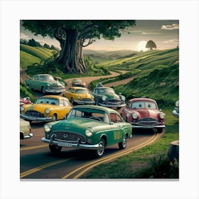 Cars On The Road Canvas Print