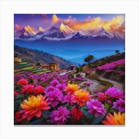 Flowers In The Mountains 1 Canvas Print