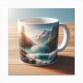 Mountain Lake Mug Canvas Print