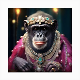 Bejewelled Chimpanzee. Who says you can’t be glamorous and wild at the same time? Canvas Print