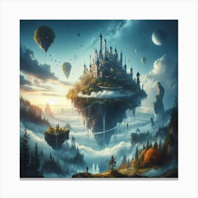 Fairytale Castle In The Sky Canvas Print