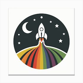 Rainbow Rocket Canvas Print