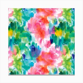 Painterly Waterolor Texture Square Canvas Print