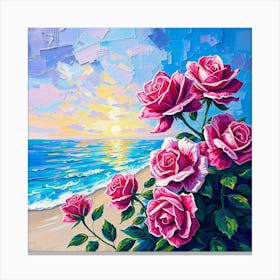 Roses On The Beach 23 Canvas Print