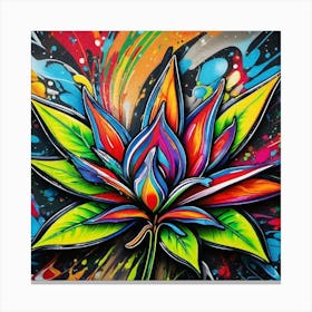 Colorful Marijuana Flower Canvas Print