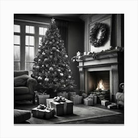 Christmas Tree In The Living Room 15 Canvas Print