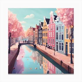 Amsterdam City Low Poly (35) Canvas Print