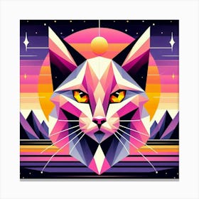 Echo Low Poly Cat Canvas Print