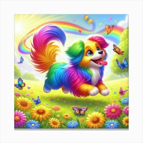 Rainbow Dog Canvas Print