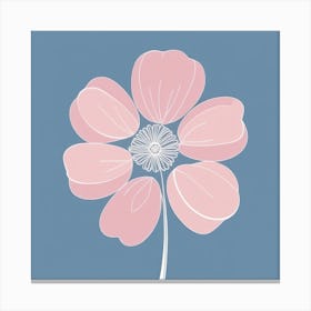 A White And Pink Flower In Minimalist Style Square Composition 419 Canvas Print