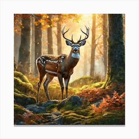Deer In The Forest 165 Canvas Print