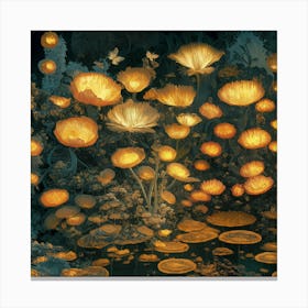 Gilded Garden Nocturnal Blooms (6) Canvas Print