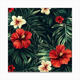 Hibiscus Wallpaper Art Canvas Print