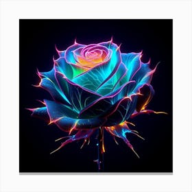Neon Rose Canvas Print