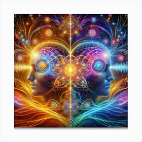 Mindscapes: Visualizing Telepathic Experiences Through Artwork Canvas Print